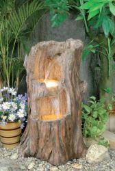 Baumstumpf Wasserfall-Kaskadenbrunnen mit Beleuchtung
